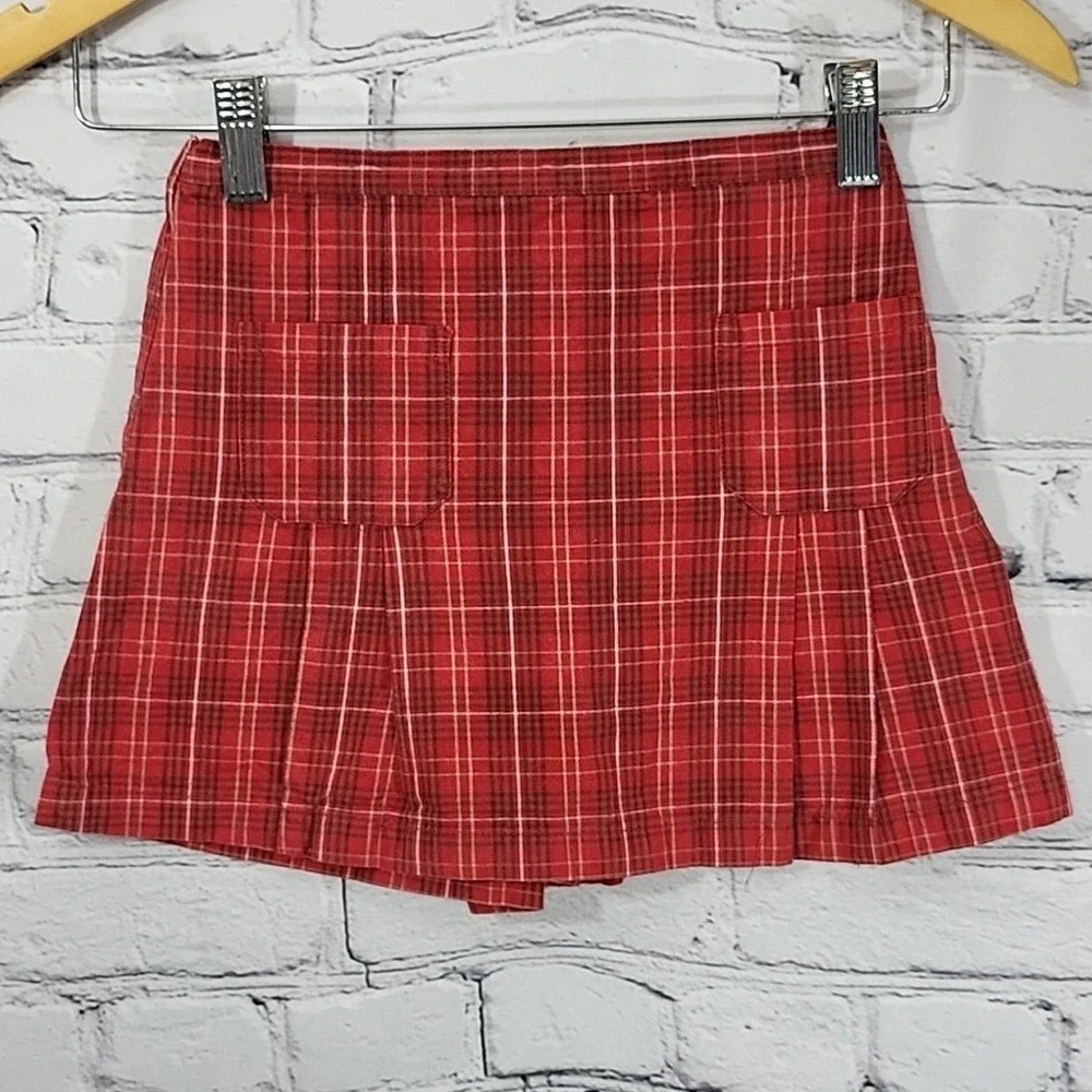 Vintage Gymboree Y2K Skort Red‎ Plaid Girls Size 7
